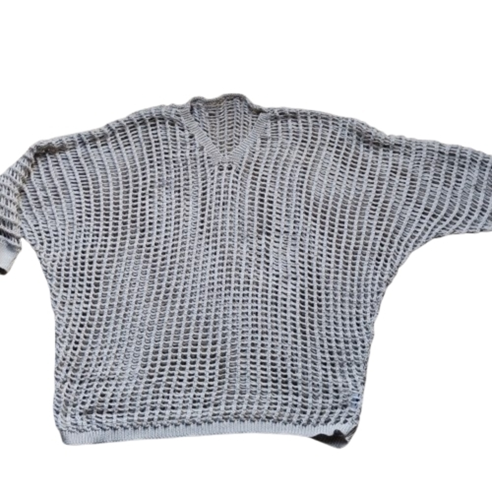 NEW Trendy Beige Open‑Knit Dolman Sweater XL Lightweight Layering Top 2026